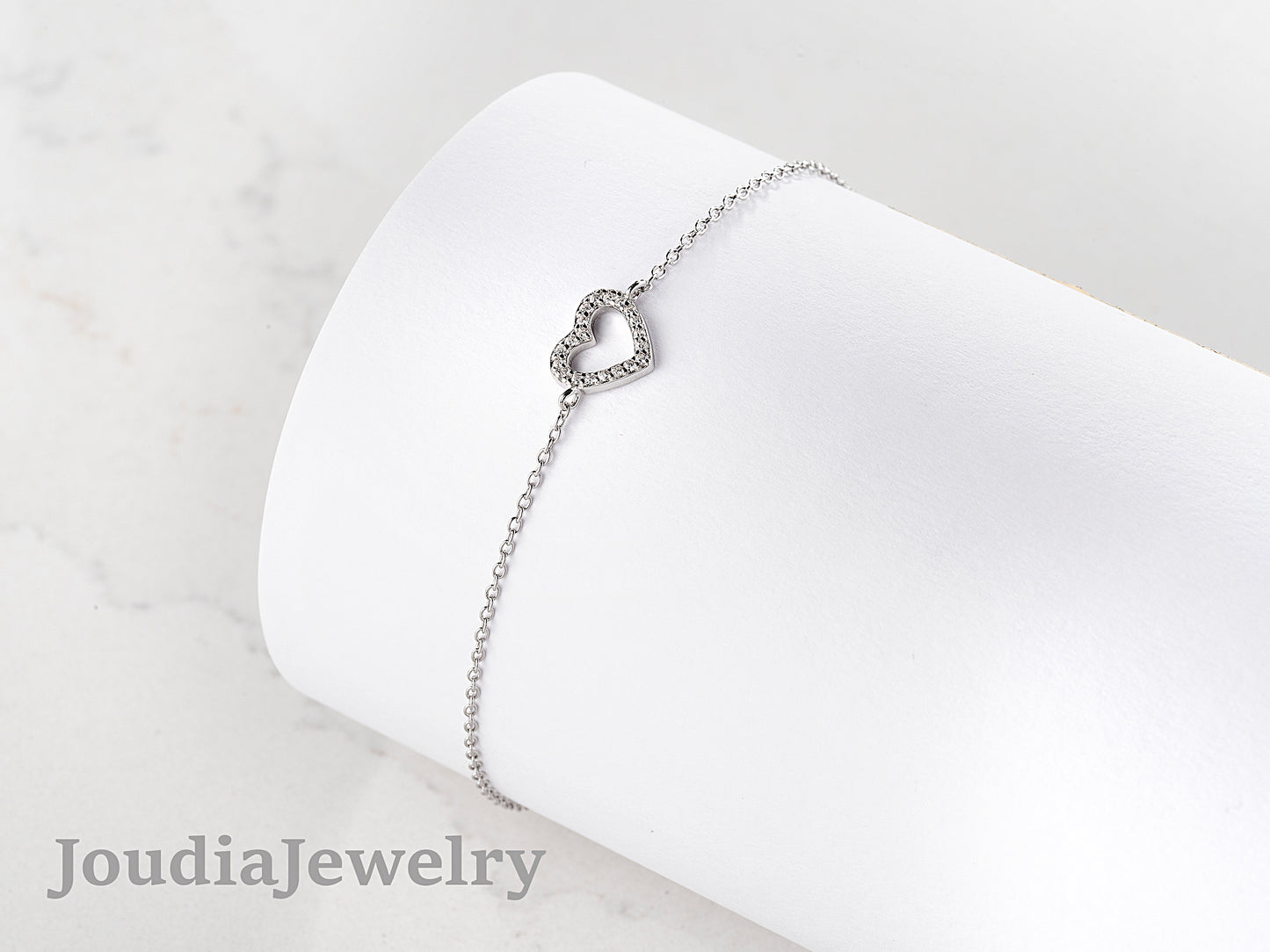 Silver Heart Bracelet | Men's Chain Bracelet | Joudia Jewelry