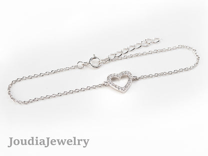 Silver Heart Bracelet | Men's Chain Bracelet | Joudia Jewelry