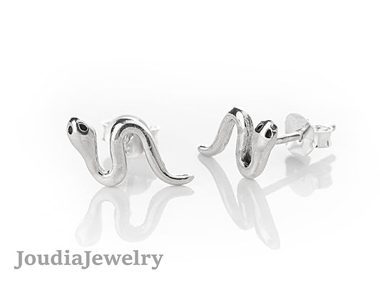 Snake Stud Earrings | Oval Hoop Earrings | Joudia Jewelry