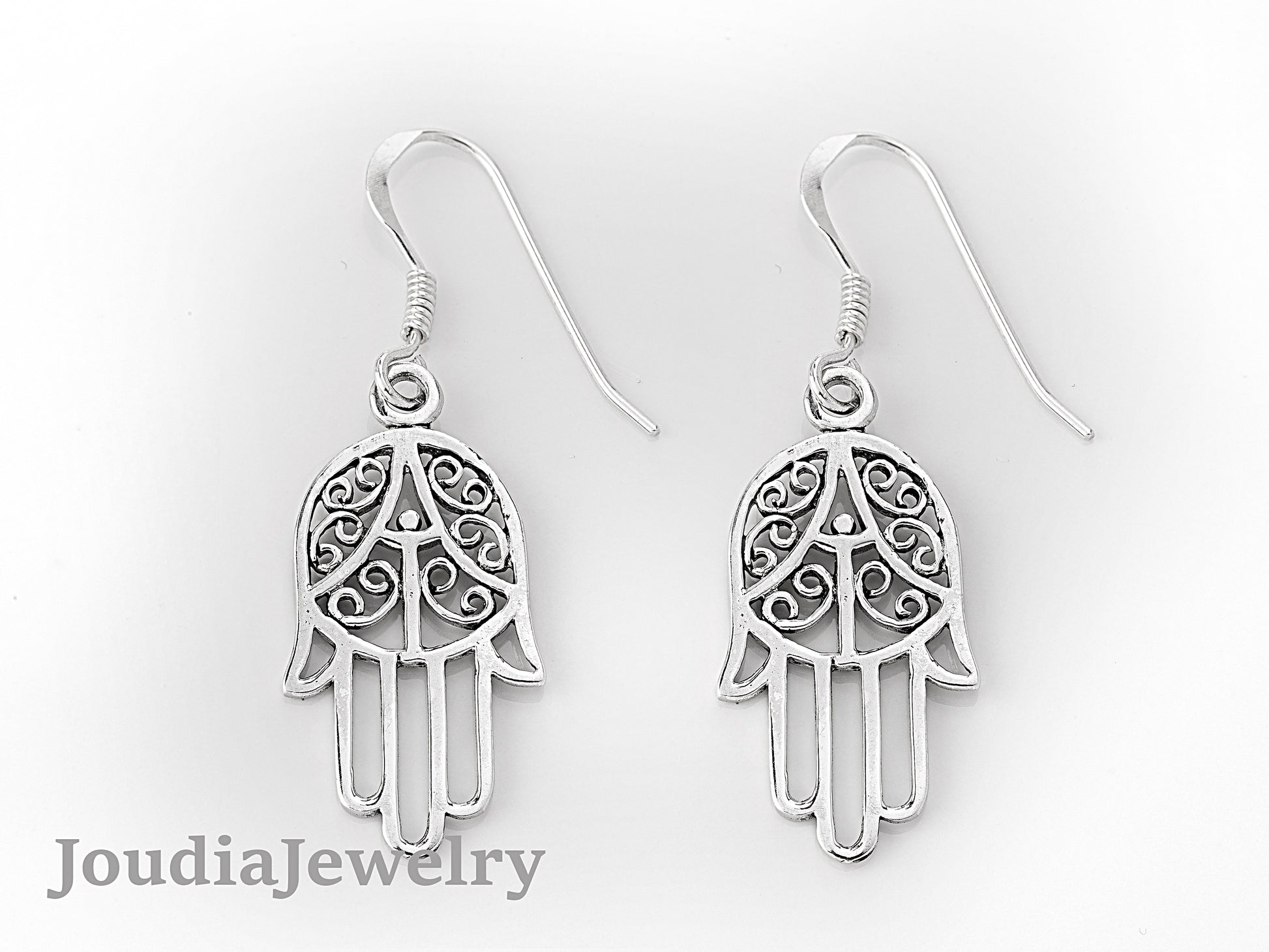 Hand of Fatima Earrings | Silver Hamsa Earrings | Joudia Jewelry