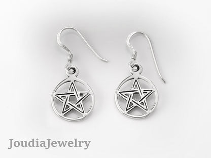 Star Hook Earrings | Silver Star Earrings | Joudia Jewelry