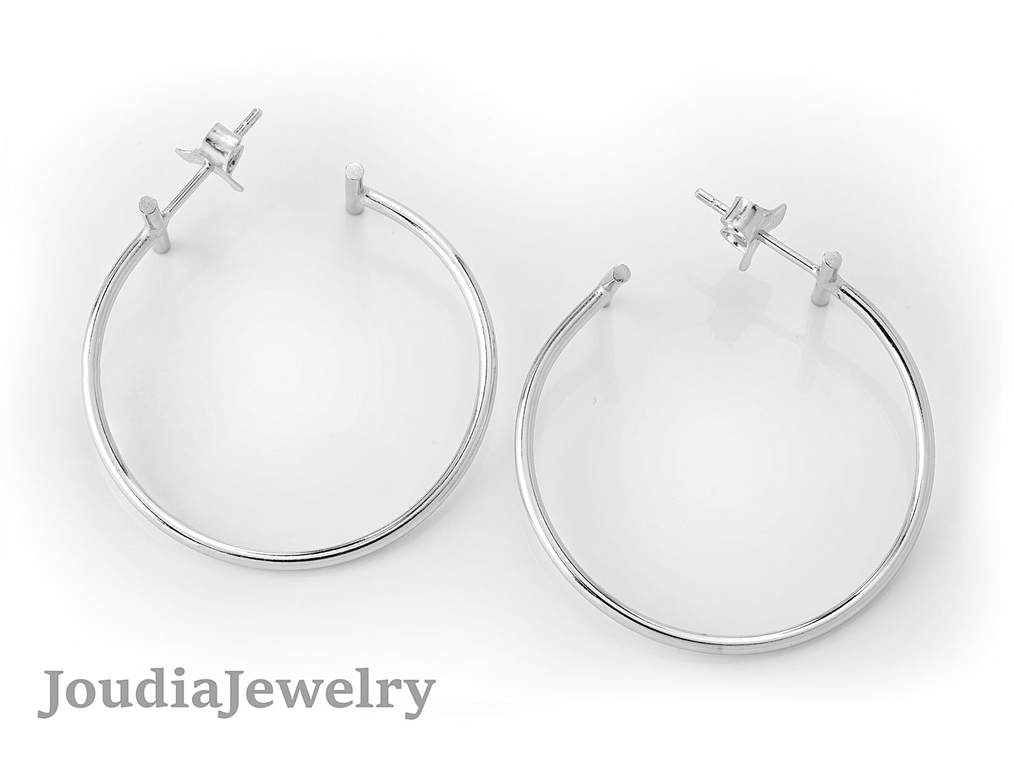 Silver Hoop Earrings | Round Hoop Earrings | Joudia Jewelry