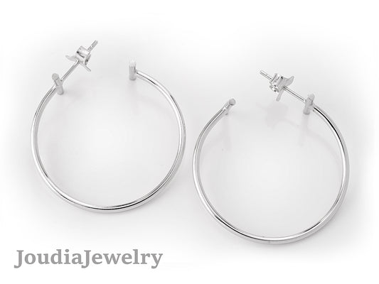 Silver Hoop Earrings | Round Hoop Earrings | Joudia Jewelry