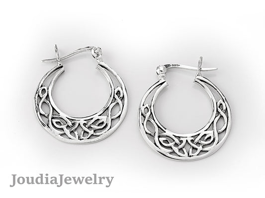 Filigree Hoop Earrings | Silver Filigree Earrings | Joudia Jewelry