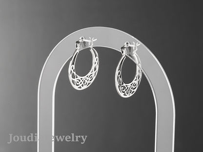 Filigree Hoop Earrings | Silver Filigree Earrings | Joudia Jewelry