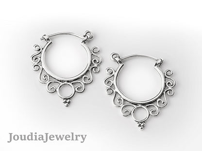 Wolf Hoop Earrings | Silver Wolf Earrings | Joudia Jewelry