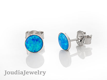 Opal Stud Earrings | Women's Opal Earrings | Joudia Jewelry