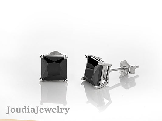 Black Stud Earrings | Square Stud Earrings | Joudia Jewelry