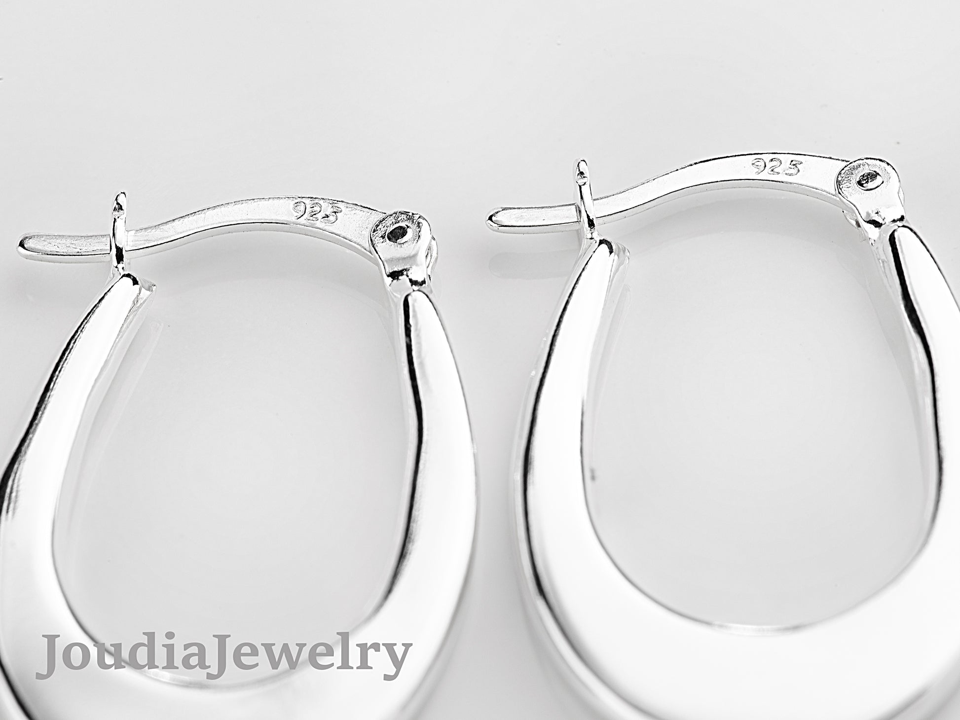 Flat Hoop Earrings | Silver Hoop Earrings | Joudia Jewelry