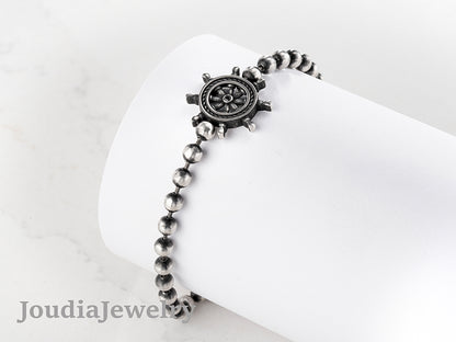 Bracelet de roue de bateau en argent