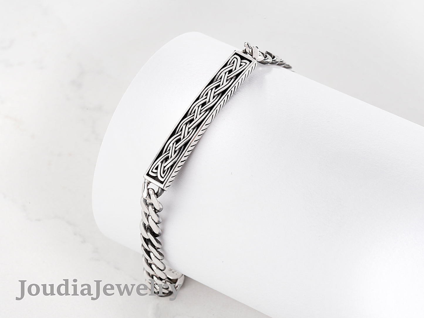 Bracelet en argent sterling à barre cubaine