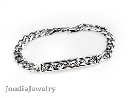 Bracelet en argent sterling à barre cubaine