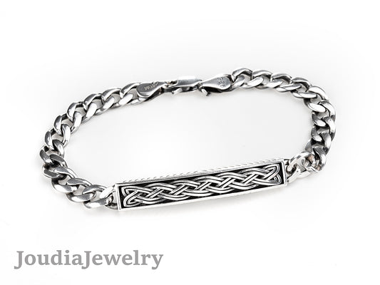 Bracelet en argent sterling à barre cubaine