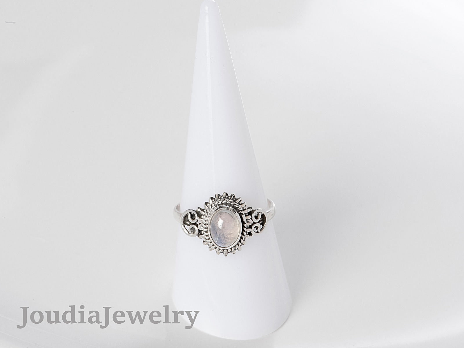 Sterling Silver Opal Ring | Moonstone Wedding Ring | Joudia Jewelry