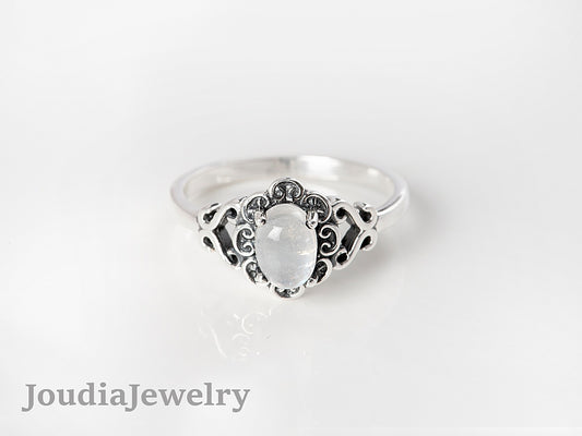 Women's Moonstone Ring | Real Moonstone Ring | Joudia Jewelry