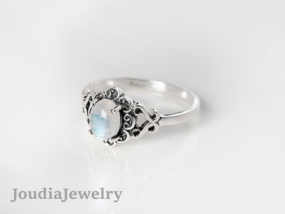 Women's Moonstone Ring | Real Moonstone Ring | Joudia Jewelry