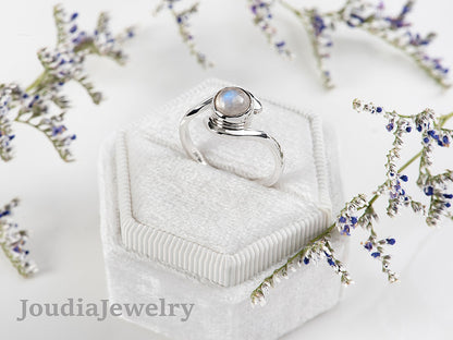 Real Moonstone Ring | Precious Stone Ring | Joudia Jewelry