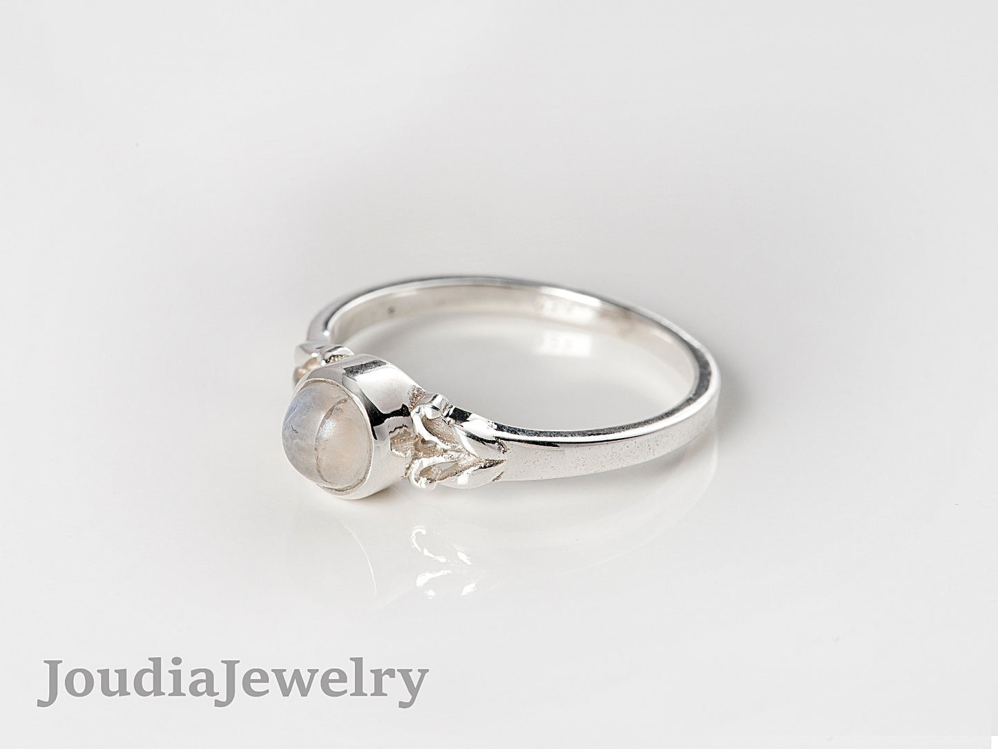 Natural Moonstone Ring | Silver Moonstone Ring | Joudia Jewelry