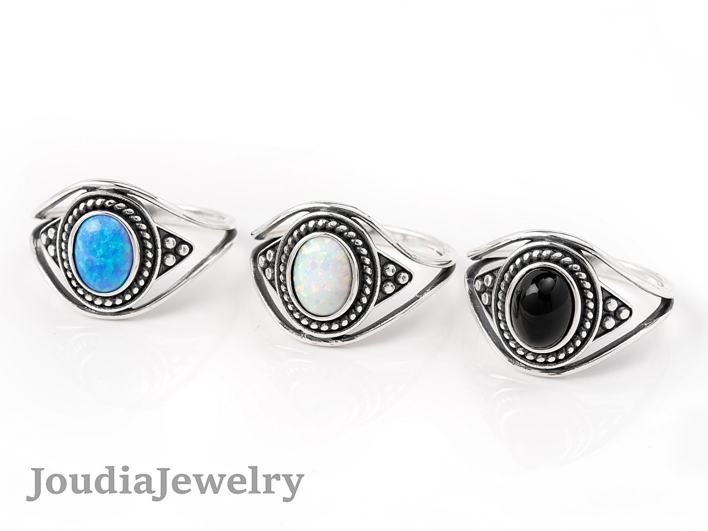 Black Onyx Ring | Silver Onyx Ring | Joudia Jewelry