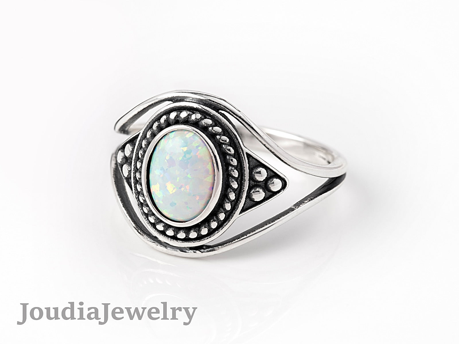 Opal Wedding Rings | White Opal Rings | Joudia Jewelry