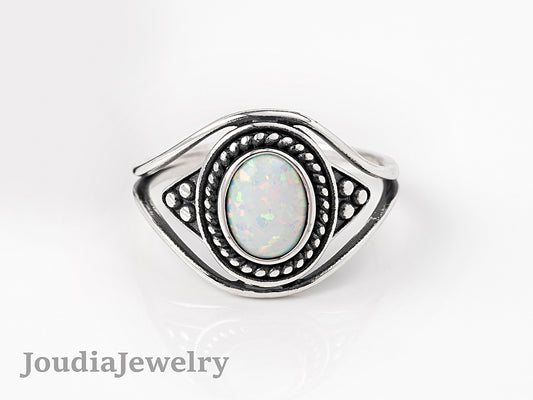 Opal Wedding Rings | White Opal Rings | Joudia Jewelry