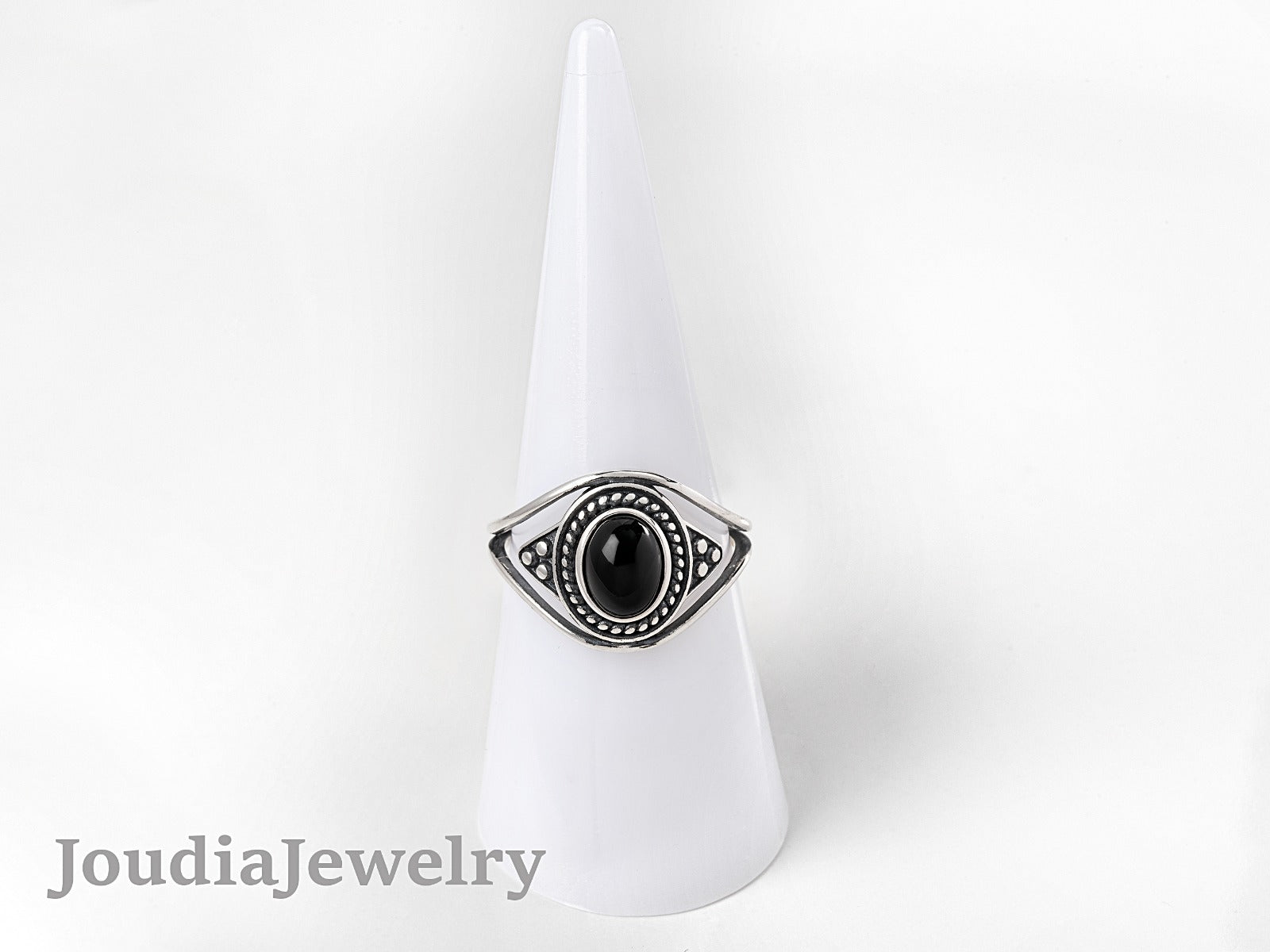 Black Onyx Ring | Silver Onyx Ring | Joudia Jewelry