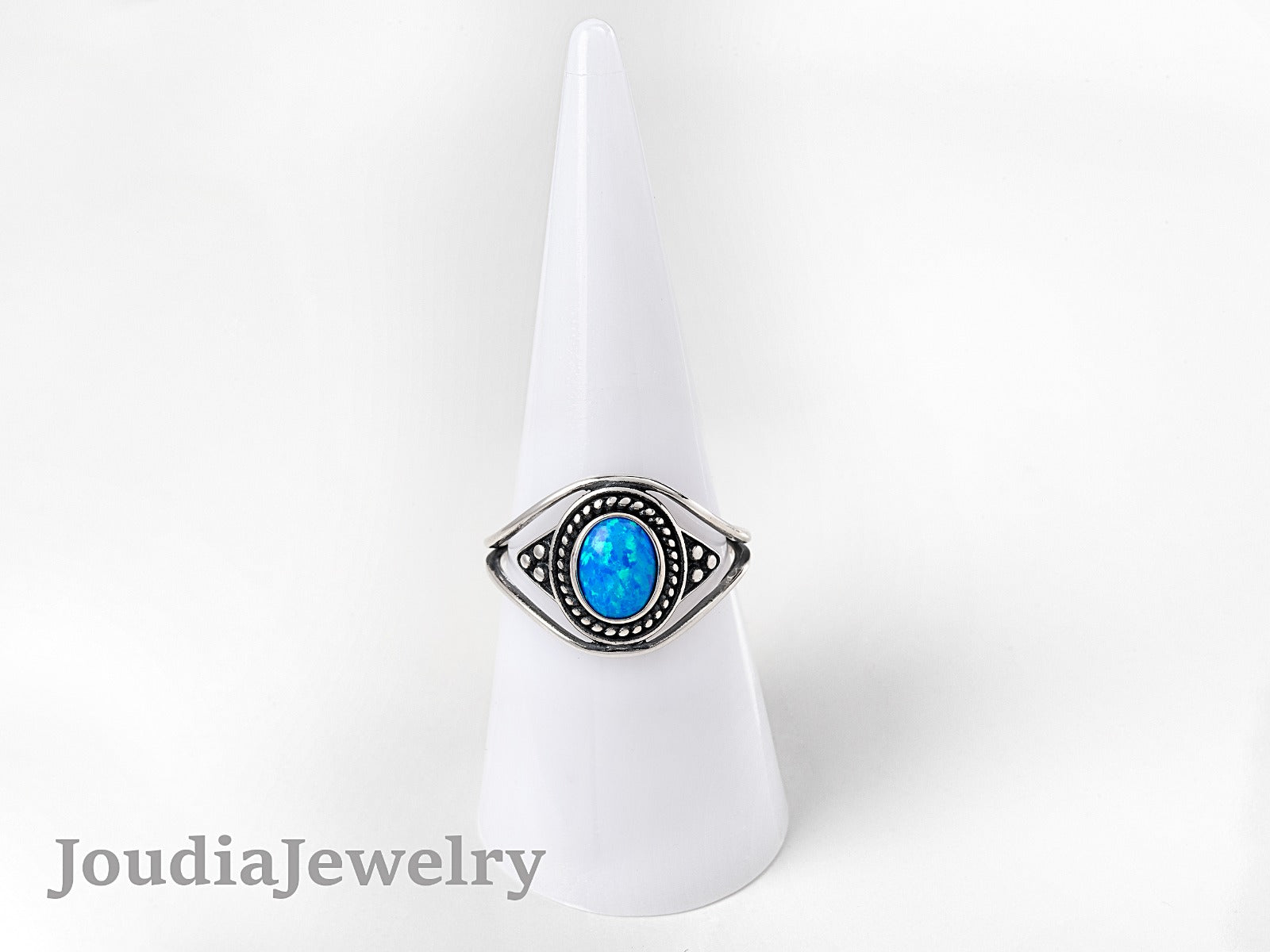 Blue Opal Rings | Natural Stone Ring | Joudia Jewelry