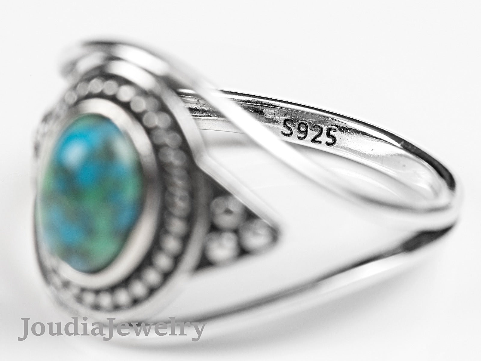 Turquoise Stackable Ring | Green Turquoise Ring | Joudia Jewelry