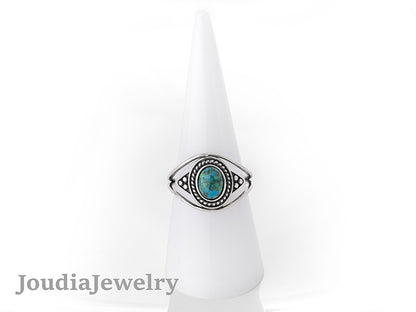 Turquoise Stackable Ring | Green Turquoise Ring | Joudia Jewelry