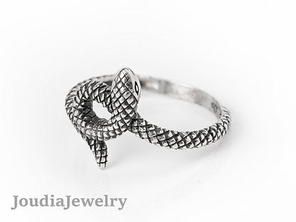 Snake Wedding Ring | Silver Snake Ring | Joudia Jewelry