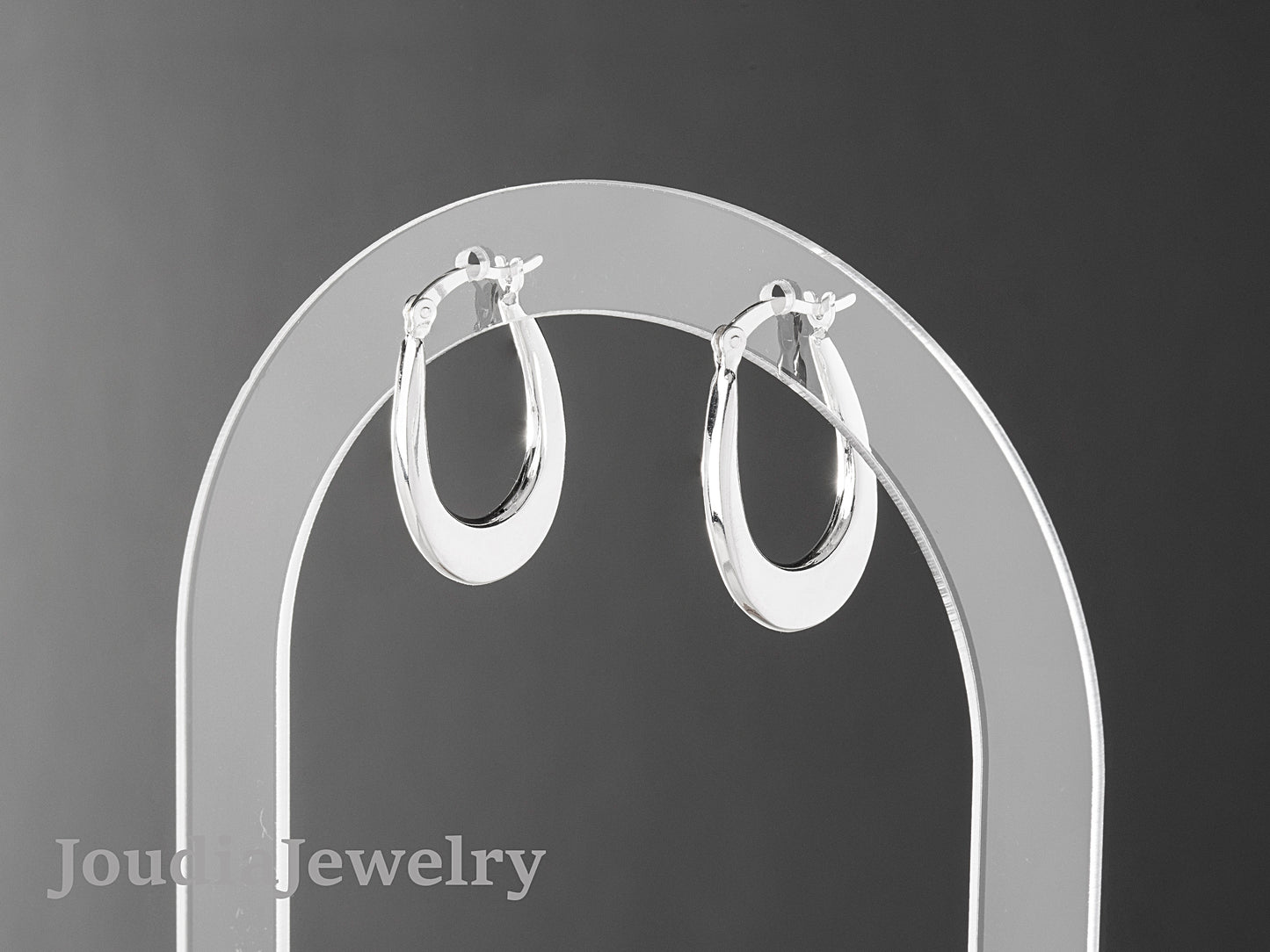 Flat Hoop Earrings | Silver Hoop Earrings | Joudia Jewelry